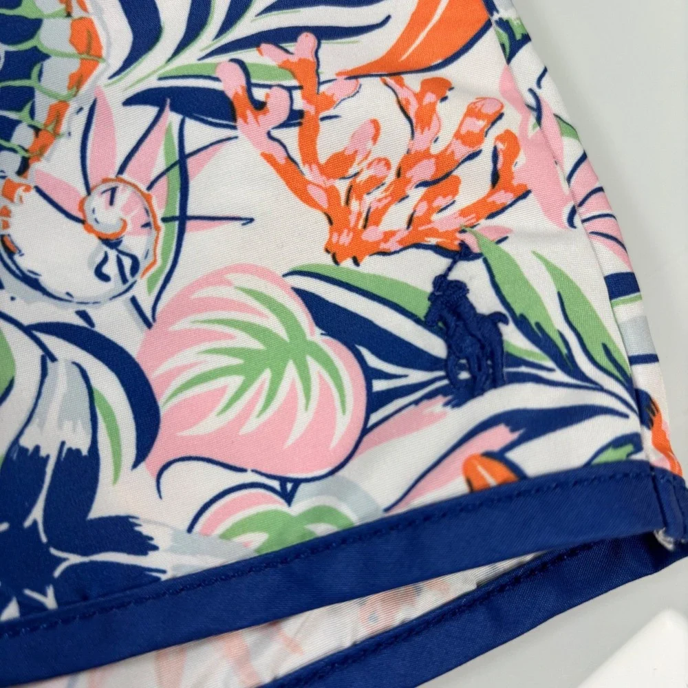 Polo Ralph Lauren Boys 4 Multi Print Swim Trunk New Tropical Floral Seahorse